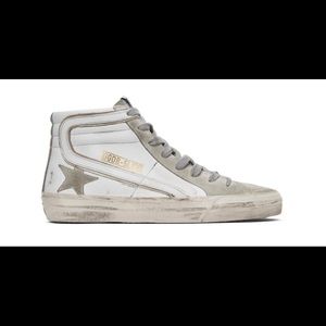 Golden Goose White & Grey Slide Hightop Sneakers